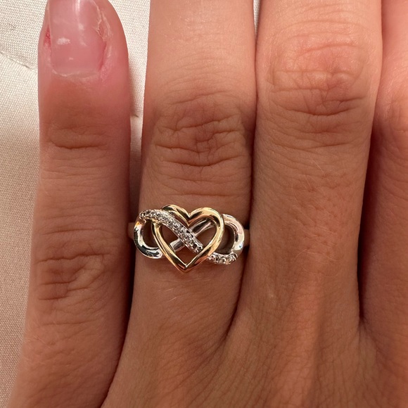 ZALES 10k Gold Heart x Infinity Promise Ring - Picture 2 of 4